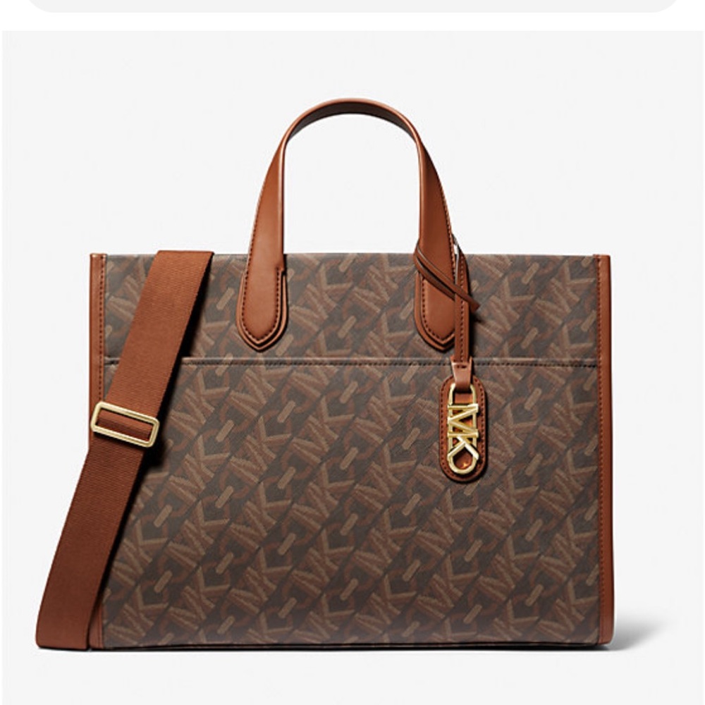 Michael Kors Brown and Gold Signature Tote